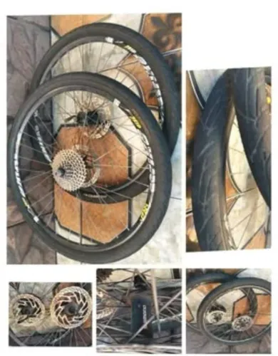 Rodas aro 26 completa com disco Shimano SLX cubo deore com pneus e catraca K7