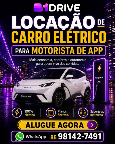 Aluguel Locação Carros Elétricos para Motorista de Aplicativos