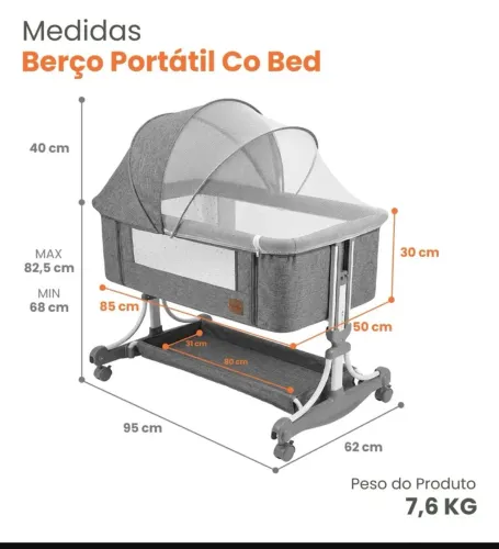 Berço Portátil PipDip Co-Sleeper, Com Balanço