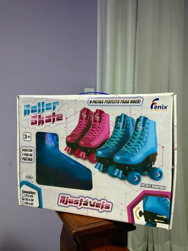 Patins Fênix Azul com Glitter