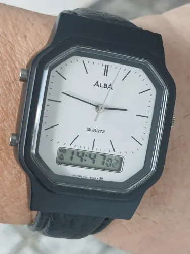 Relógio raro clássico antigo japan anos 80 ALBA anadigi ( fabricação SEIKO japan anos 80)