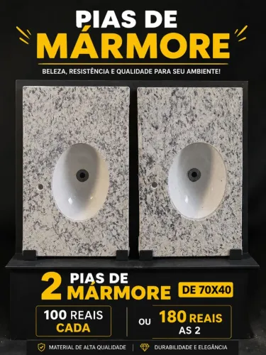 2 pias de banheiro mármore
