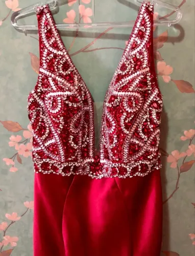 Vestido festa sereia vermelho