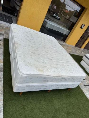 Cama box Queen MAXFLEX SEMINOVO COM BASE - Entrego! 