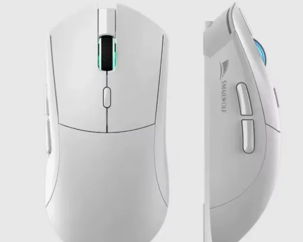 Mouse rs7 smailwolf sem fio tri mode. Sensor paw 3311. Ótimo para fps