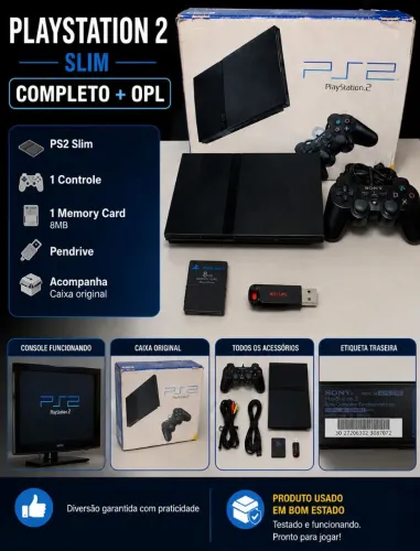 Playstation 2 Slim - Caixa Original 