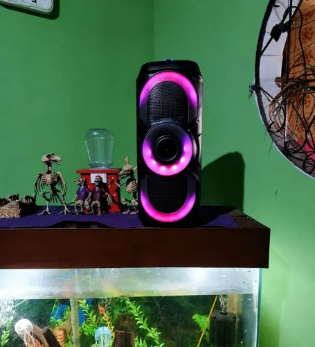 Caixa de Som Grande Bluetooth led rgb