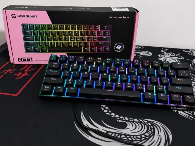 Teclado mecânico 60% NS61 (Com caixa)