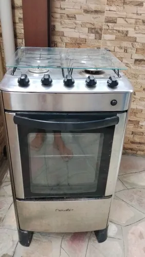 Fogão Esmaltec Jade Inox 4 bocas