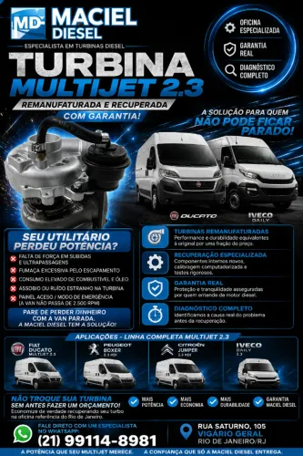 TURBINA MULTIJET 2.3 REMANUFATURADA E RECUPERADA COM GARANTIA | MACIEL DIESEL
