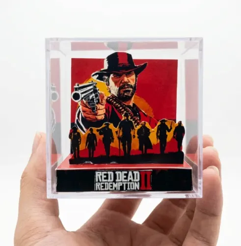 Cubo Diorama Red Dead Redemption 2 Artesanal Decorativo Colecionável Gamer