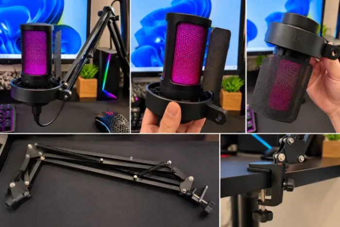 Microfone Gamer FIFINE RGB + Braço Articulado Grátis