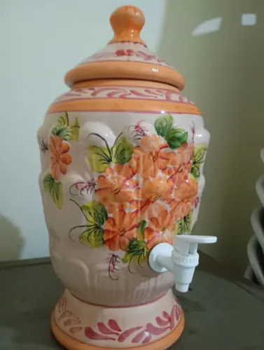 Relíquia de Família - Talha de Barro Vintage (Pintura Impecável)