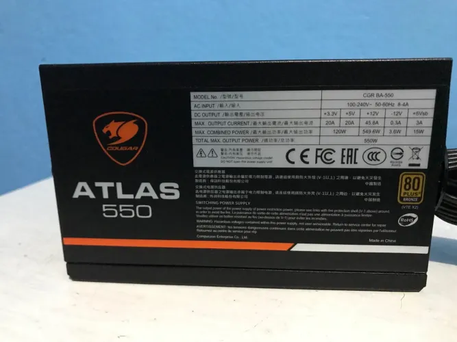 Fonte Cougar Atlas 550W 80 plus-bronze - negociável