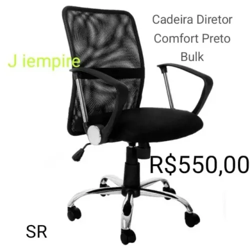 Cadeira Diretor Comfort Preto Bulk - Nova na Caixa