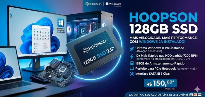 SSD 128 gigas com Windows instalado