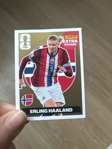 Figurinha Panini Extra Sticker Erling Haaland Ouro