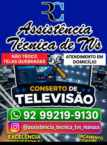 ASSISTÊNCIA TÉCNICA TVS LG, SAMSUNG, AOC, TCL, ENTRE OUTRAS MARCAS