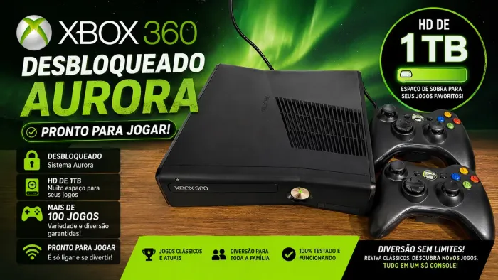 Xbox 360 slim Rgh 1Tb desbloqueado 