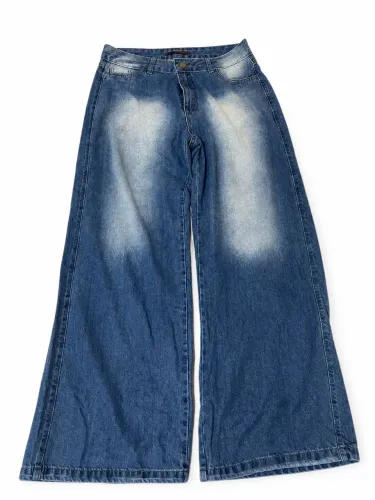 Calça Jeans Wide Leg Feminina  Calça jeans feminina modelo wide leg