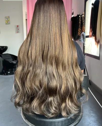 Aplicação de mega hair ponto americano+ cabelo bio humano