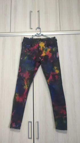 Calça jeans tie-dye 38 Skinni