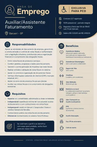 Auxiliar / Assistente de Faturamento