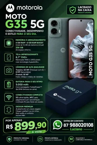 MOTO G35 NOVO LACRADO 256GB