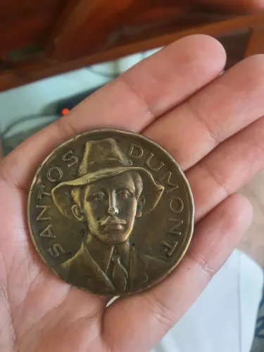 Medalha Antiga em Prata Santos Dumont - Semana da Asa 1901-1951- Peça colecionáveis- prata