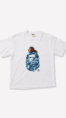 Camiseta Bape camuflada azul