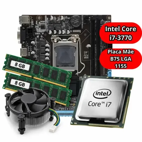 Kit i7 3770 Turbo + Placa Mãe B75 + 16gb RAM