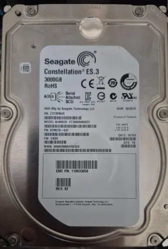 Hd seagate SaS 3tb Pn 118033057