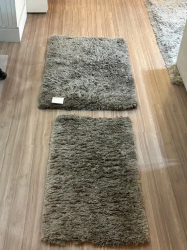 Conjunto Tapete cinza para quarto ou corredor 