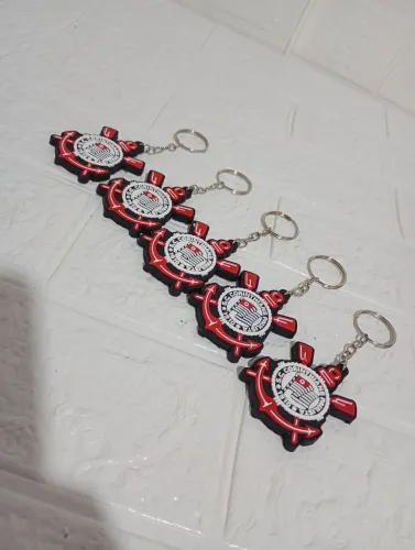 Kit com 5 chaveiros emborrachados do Corinthians