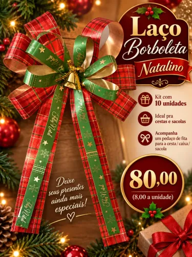 Laço Borboleta natalino