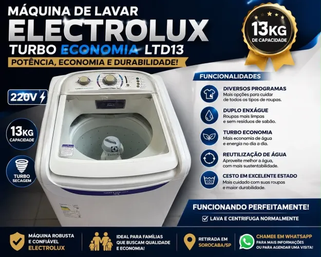 Máquina Electrolux LTD13 - 13 kg