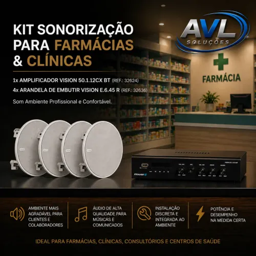 KIT SOM AMBIENTE PARA FARMÁCIAS E CLÍNICAS 
