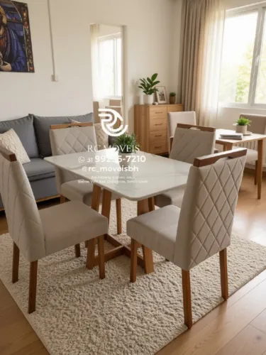Conjunto Mesa de Jantar com 4 Cadeiras Madeira Tampo Vidro 1,20x0,80 Castanho