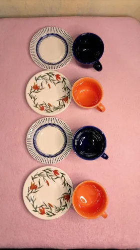 Conjunto de xícaras estampado