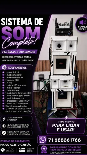 Som completo 4,500 pra levar logo