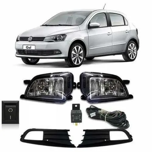 Kit Farol de Milha Gol Voyage G6 botão universal