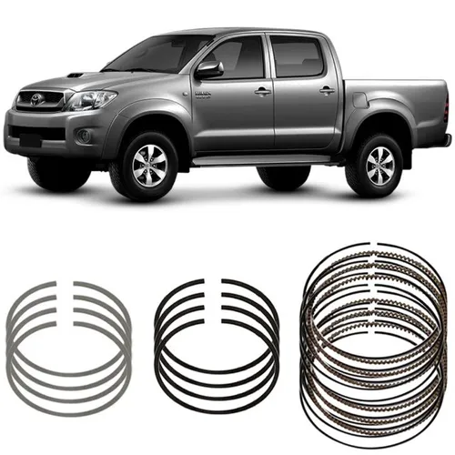 Jogo Anel Segmento STD Toyota Hilux 2.5 16V 2006 a 2011 Metal Leve