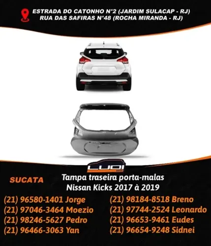 Tampa traseira porta-malas Nissan Kicks 2017 à 2019