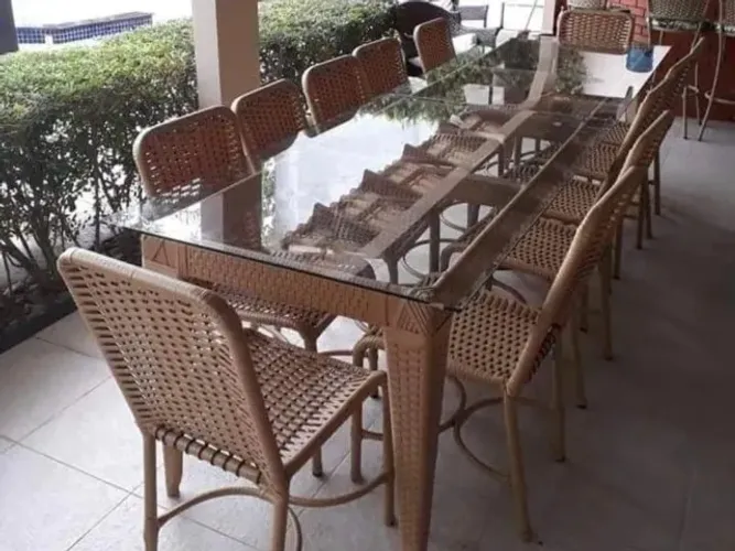 Conjunto Mesa 12 Cadeiras - Versatilidade para sua Casa - 12x sem Juros!