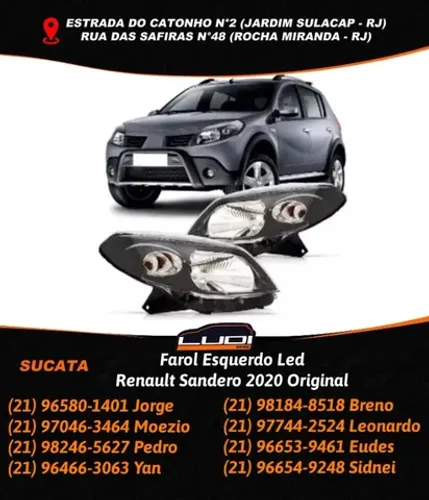 Farol Máscara Negra Renault Sandero 2006 à 2010