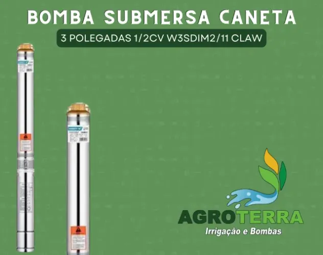 Bomba submersa caneta para poço artesiano 1/2cv claw wsdim2/11