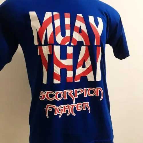 Camisa camiseta azul muay thai feminina