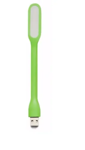 Mini Luminária Led Notebook Pc USB Flexível Portátil Leitura Verde<br>Faça a 1ª a