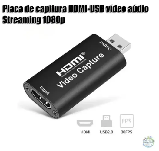 Placa De Captura Hdmi Usb Áudio E Vídeo Streaming 4k 1080p