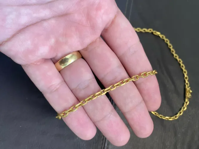 Corrente banho de Ouro 60cm (12x cartão)